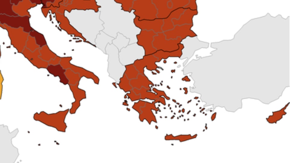 ECDC: «Κοκκίνισε», πλέον, όλη η Ελλάδα – Ανέβηκε ο δείκτης θετικότητας