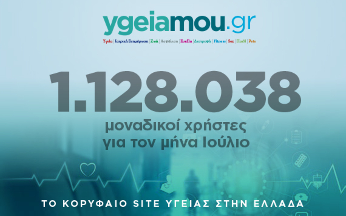 ygeiamou.gr: 1.128.038 μοναδικοί χρήστες τον Ιούλιο