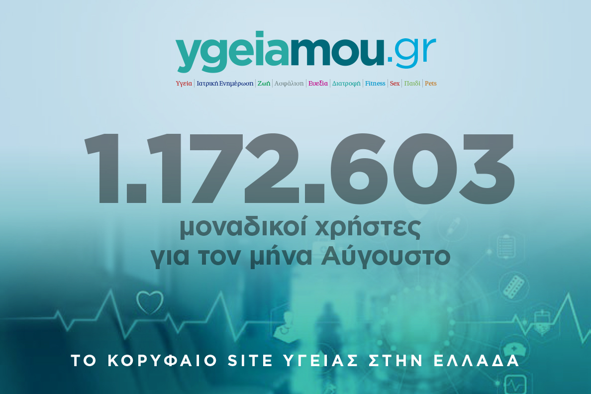 ygeiamou.gr: 1.172.603 μοναδικοί χρήστες τον Αύγουστο