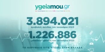 ygeiamou.gr: 1.226.886 μοναδικοί χρήστες τον Ιανουάριο